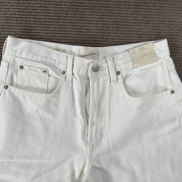 Universal Thread Womens High Rise Long Shorts White Denim Relaxed Fit Size 8 NWT - Picture 2 of 14